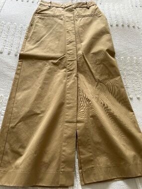 LITTLE MOON | Beige Women's button up double slit size 0 Maxi Skirt